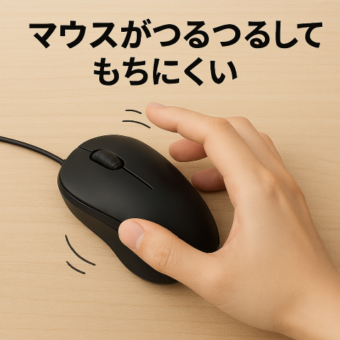 マウスがつるつるしてもちにくい画像